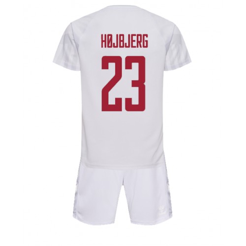 Maillot de foot Danemark Pierre-Emile Hojbjerg #23 Extérieur enfant Monde 2022 Manches Courte (+ pantalon court)